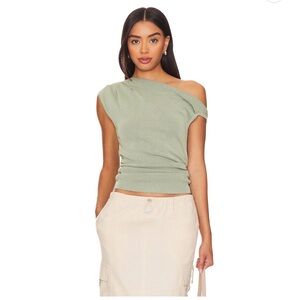 Lioness Sage Green One-Shoulder Top